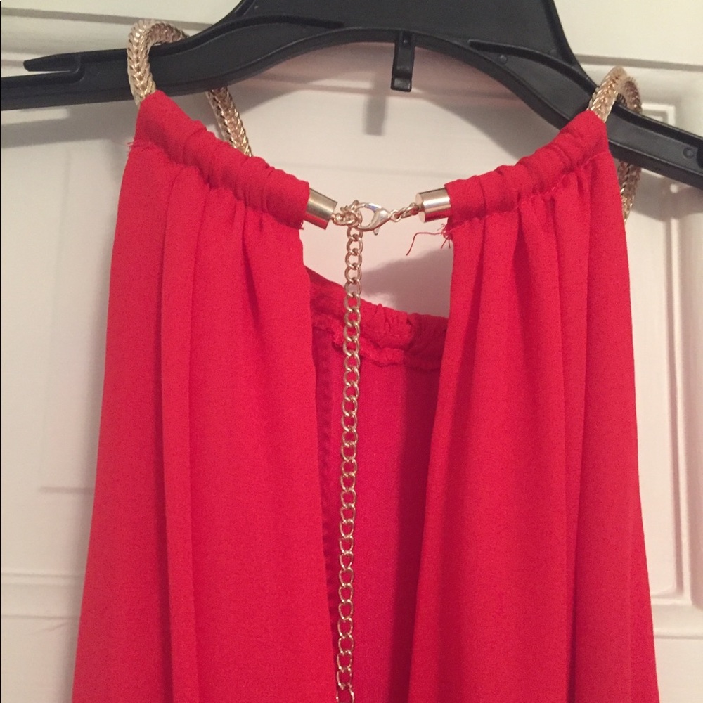 💰⬇️🌺NWT! Dress with beautiful Metal Collar/strap - Picture 3 of 4